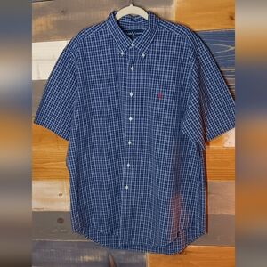 Ralph Lauren Classic Fit Dress Shirt XL Blue Plaid